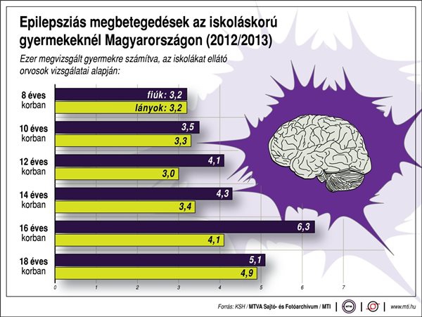 Epilepsziás megbetegedések az iskoláskorú gyermekeknél Magyarországon (2012/2013)