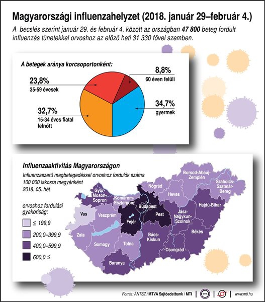 Magyarországi influenzahelyzet (2018. január 29-február 4.)